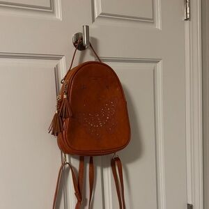 Elegant Tan Butterfly Backpack